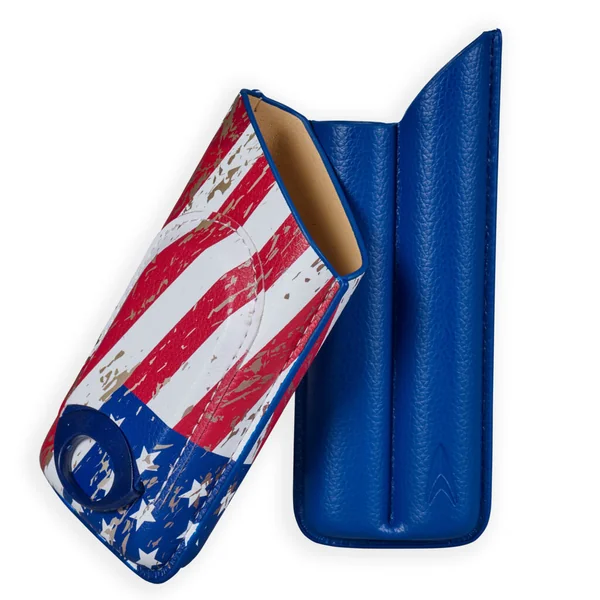 Lotus 2-Stick Cigar Case w/Cutter Gift Set - USA Flag - Image 3