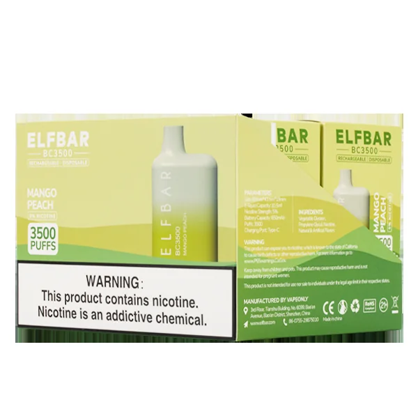Mango Peach Elf Bar 3500 - Image 2