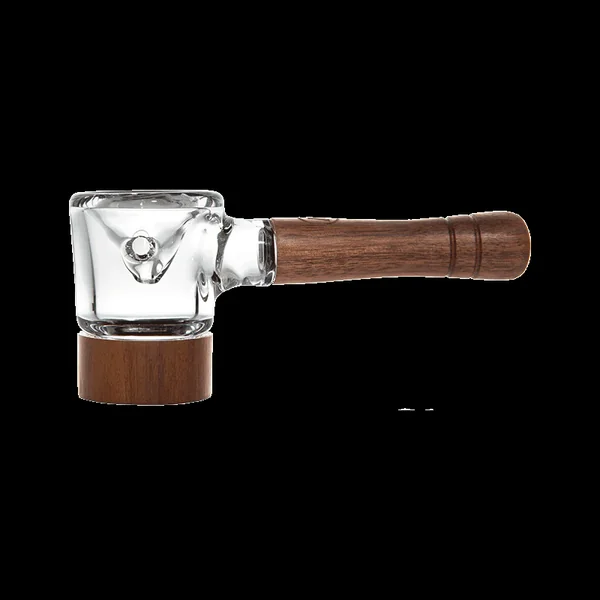 Marley Natural Spoon Pipe Natural Glass and Black Walnut