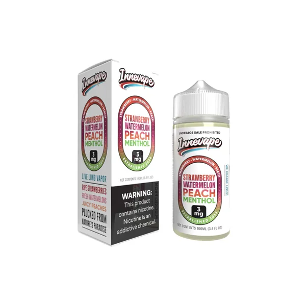 Menthol Innevape Strawberry Watermelon Peach 100ml Vape Juice $7.75