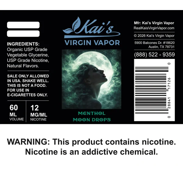 Menthol Moon Drops Vape Juice | Clean, Lab-Tested | Kai’s Virgin Vapor - Image 3