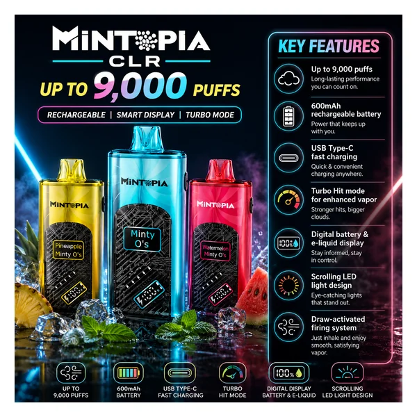 MiNTOPiA Turbo 9000 Disposable Vape - 9000 Puffs
