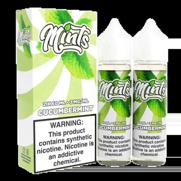 MINTS Cucumber Mint Eliquid by Mints Vape Co. (Freebase) – 120mL (2x60mL Bottles)