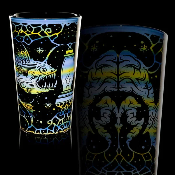 Mothership Glass Adrift Series (Black) Pint Glass