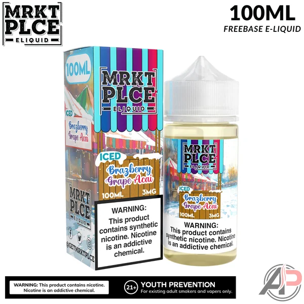MRKT PLCE Iced Brazberry Grape Acai E-Liquid 100mL
