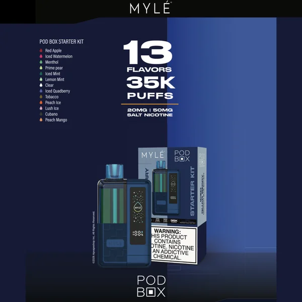 Myle Pod Box 35,000 Puffs Disposable Vape Device Kit - Image 3