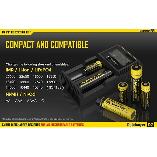 NITECORE D2 Battery Charger (2-Bay) - Image 3
