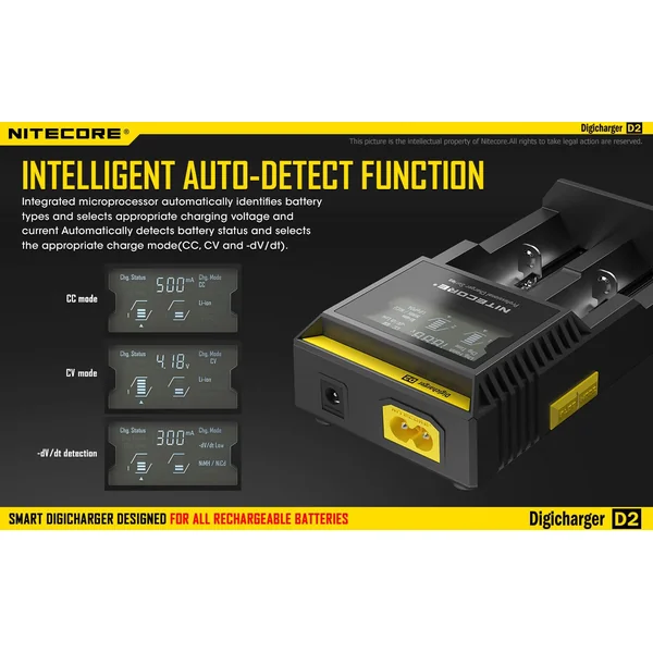 NITECORE D2 Battery Charger (2-Bay) - Image 7