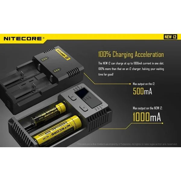 NITECORE i2 Battery Charger (2-Bay) - Image 4