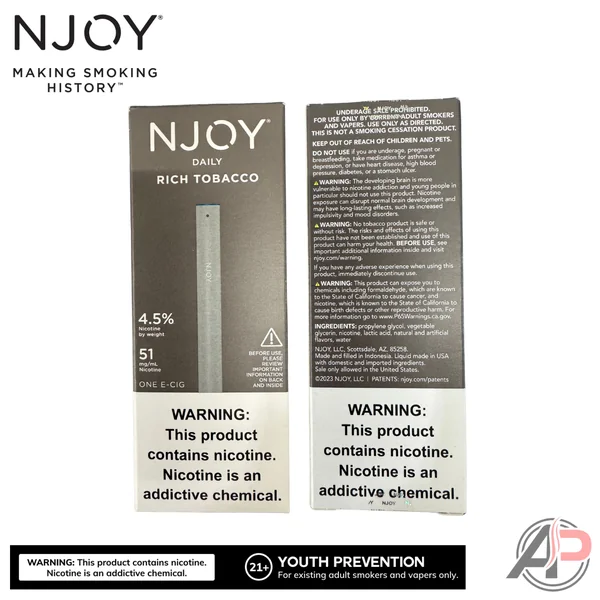Njoy Daily Rich Tobacco Disposable Vape Device - Image 2