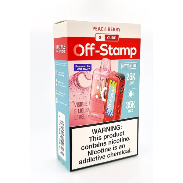 OFF STAMP X CUBE CRYSTAL KIT DISPOSABLE / PEACH BERRY / 50MG / 18ML / 25K PUFFS
