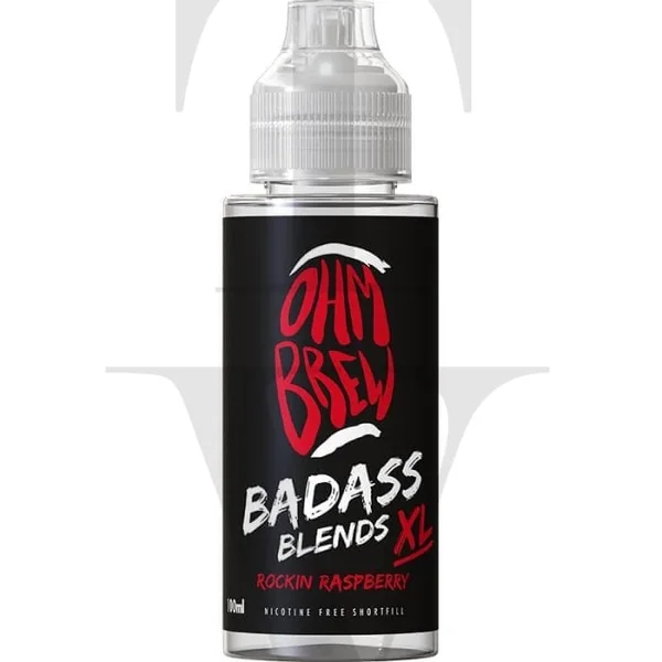 OHM BREW BADASS BLENDS XL ROCKIN RASPBERRY 100ML SHORTFILL E-LIQUID