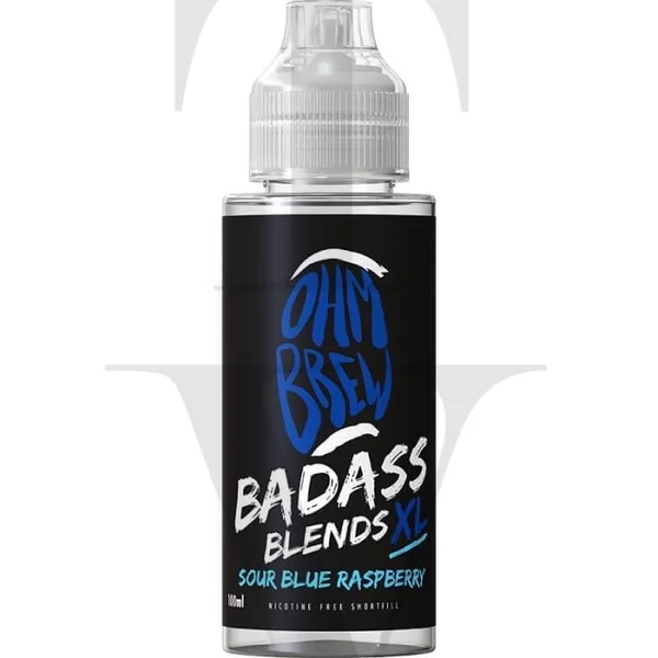 OHM BREW BADASS BLENDS XL SOUR BLUE RASPBERRY 100ML SHORTFILL E-LIQUID