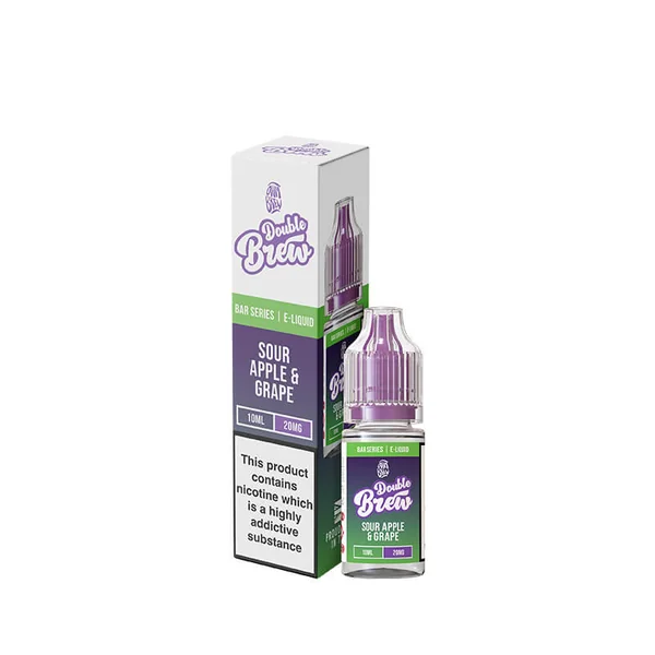 Ohm Brew Double Brew Sour Apple & Grape 10ml Nic Salt E-Liquid - Image 3