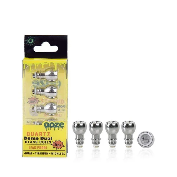Ooze Dome Dual Quartz Coils 5 Pack – Wickless for Clean Dabs & Flavor