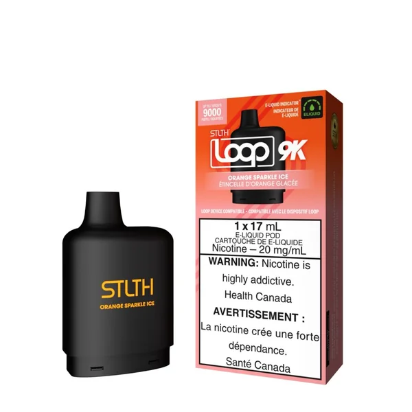 Orange Sparkle Ice STLTH Loop 9K Pod | 17mL - VapeLoft