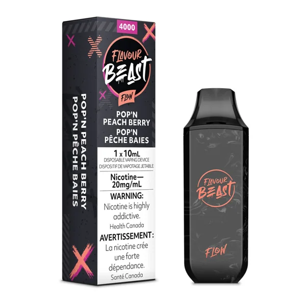 Packing Peach Berry (Pop N Peach Berry) Flavour Beast Flow Disposable Vape | VapeLoft