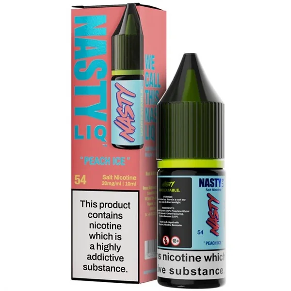Peach Ice Nic Salt E Liquid 10ml By Nasty Liq