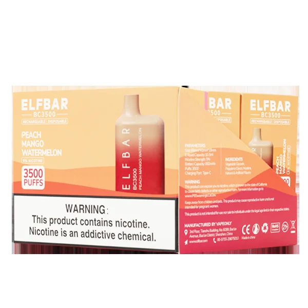 Peach Mango Watermelon Elf Bar 3500 - Image 2