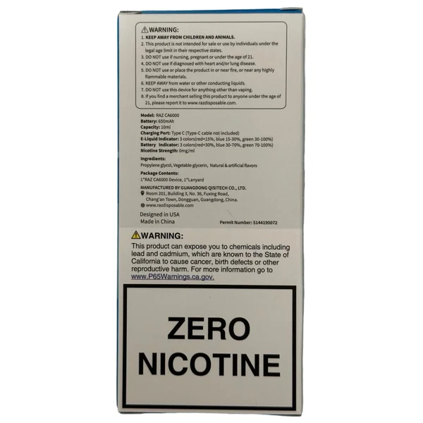 Peach Pear - RAZ CA6000 - Zero Nicotine - Image 3
