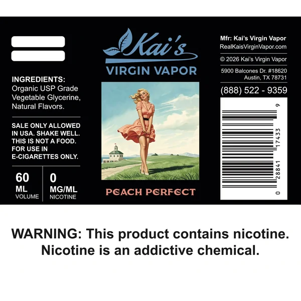 Perfect Peach Vape Juice | Clean, Lab-Tested | Kai’s Virgin Vapor - Image 2