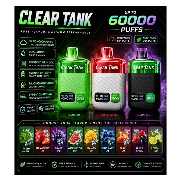 Pillow Talk Clear Tank 60000 Puffs Disposable Vape