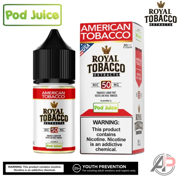 Pod Juice Royal Tobacco Extracts American Tobacco Salt Nicotine 30mL