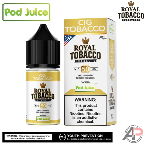 Pod Juice Royal Tobacco Extracts Cig Tobacco Salt Nicotine 30mL