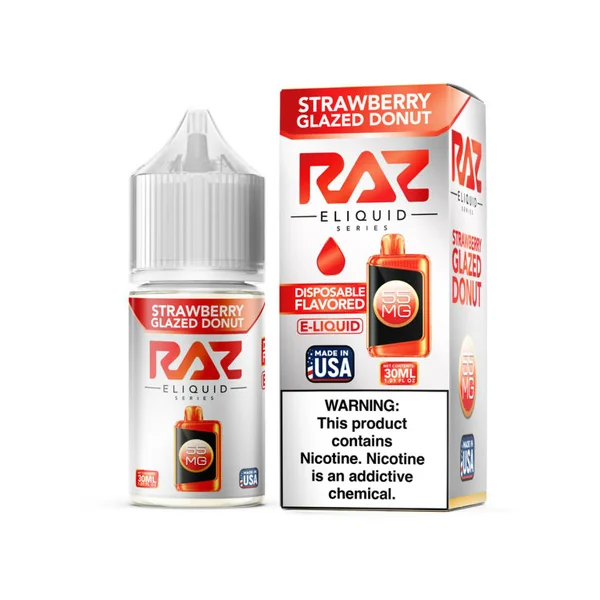 Pod Juice x RAZ Salt Strawberry Glazed Donut Tobacco Free Nicotine E-Juice 30ml