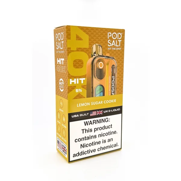 POD SALT HIT 40K DISPOSABLE / LEMON SUGAR COOKIE / 50MG / 18ML / 40K PUFFS