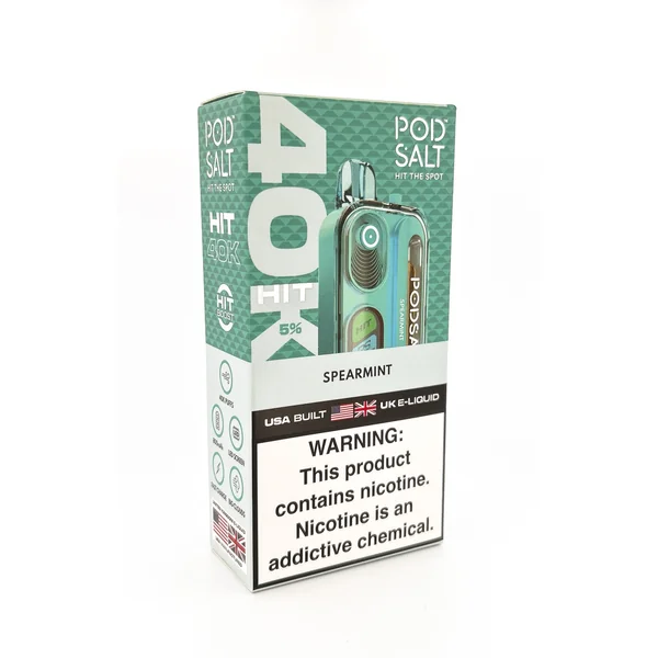 POD SALT HIT 40K DISPOSABLE / SPEARMINT / 50MG / 18ML / 40K PUFFS