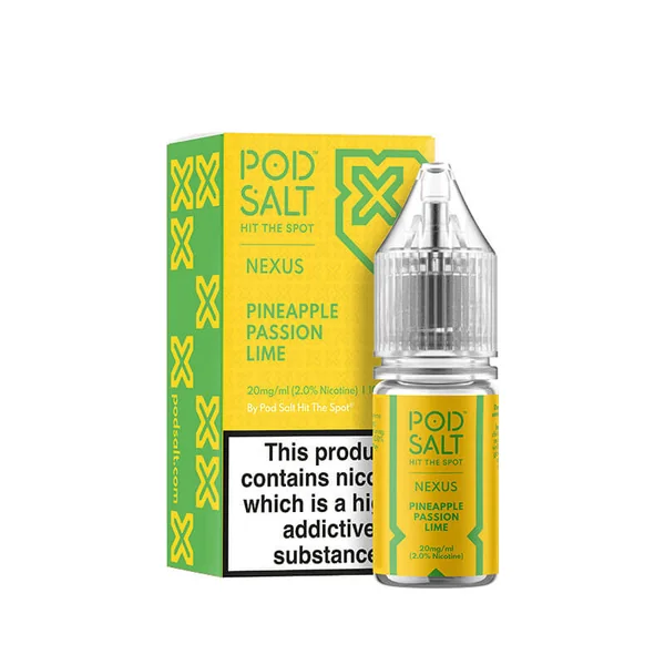 Pod Salt Nexus Pineapple Passion Lime Nic Salt E-Liquid 10ml - Image 3