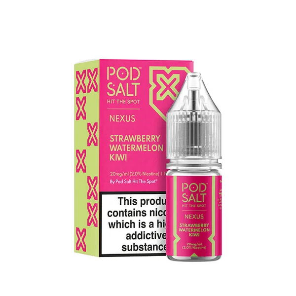 Pod Salt Nexus Strawberry Watermelon Kiwi Nic Salt E-Liquid 10ml - Image 4