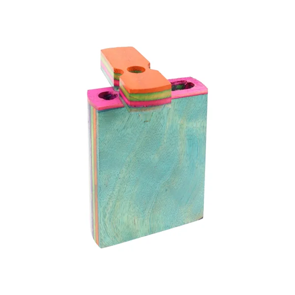 Primate Glass Multicolor Layered Wood Dugout “Mini Rainbow Rail” – 3″ – Assorted Colors