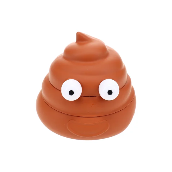 Primate Glass Plastic & Metal Poop Emoji Herb Grinder “Cheeky Chomp” – 1¾″ – Assorted Colors