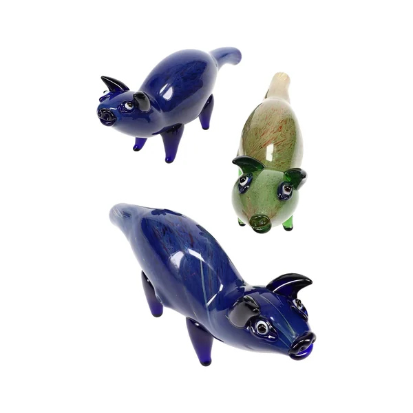 Primate Glass Silver Fumed Pig Hand Pipe “Barnyard Buddy” – Assorted Colors