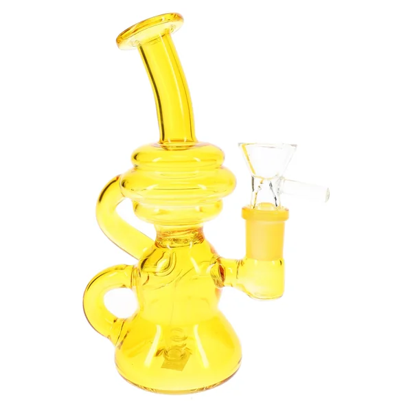 Primate Glass Stemless Recycler Bong “Color Current” – 6½″ – Assorted Colors