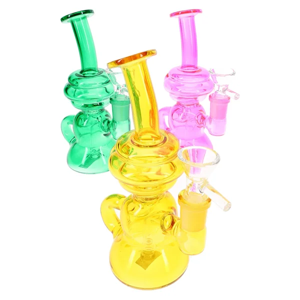 Primate Glass Stemless Recycler Bong “Color Current” – 6½″ – Assorted Colors - Image 2