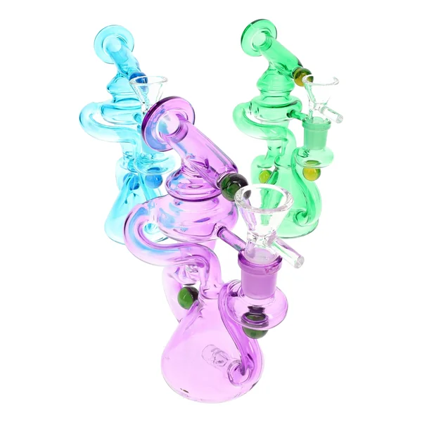 Primate Glass Stemless Recycler Bong “Loop Bloom” – 6″ – Assorted Colors - Image 2