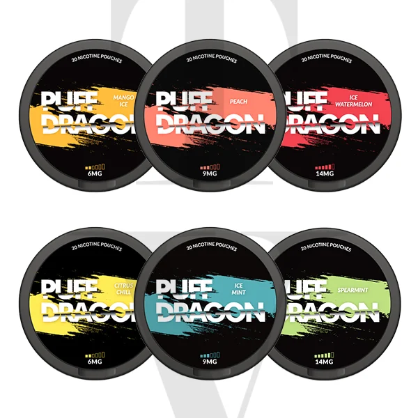 PUFF DRAGON NICOTINE POUCHES - 6MG, 9MG & 14MG