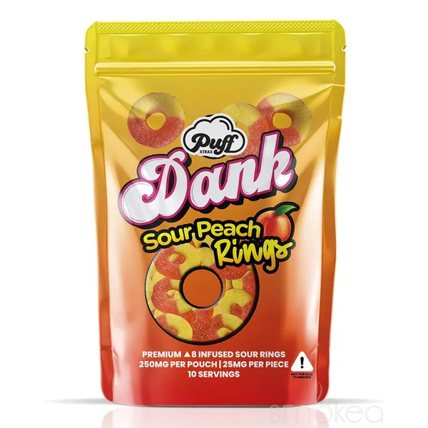 Puff Xtrax 250mg Delta 8 Sour Peach Rings (10-Pack)