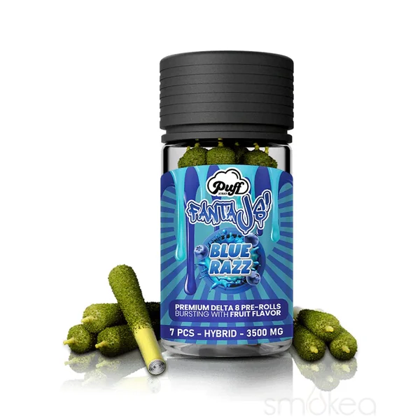 Puff Xtrax Delta 8 FantaJ's Pre-Rolls - Blue Razz (7-Pack)