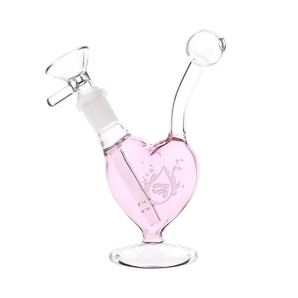 Pulsar Big Heart Glass Water Pipe - 5.5" / 14mm F - Image 2