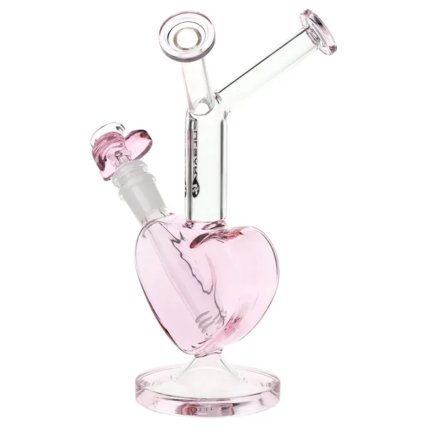 Pulsar Double Kiss Heart Glass Water Pipe - 11" / 14mm F - Image 2