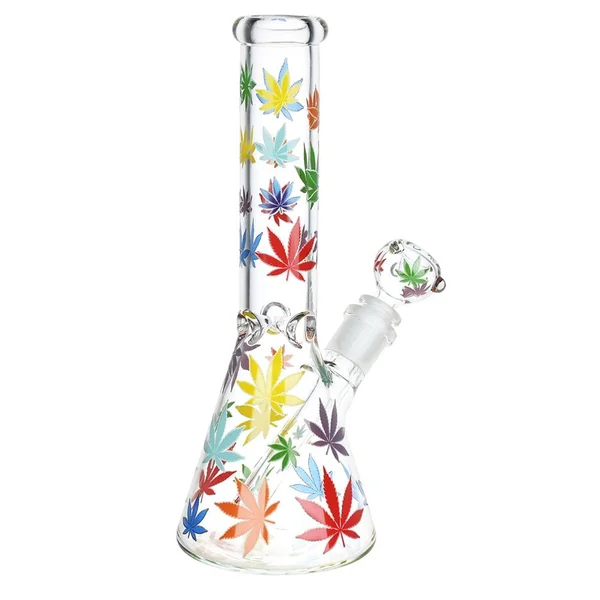 Pulsar Rainbow Leaf Glow Beaker Bong - Image 2