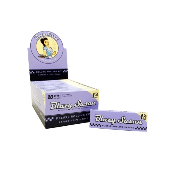 Purple Blazy Susan Rolling Papers – 1 1/4″ Size – 50 Pack Bulk