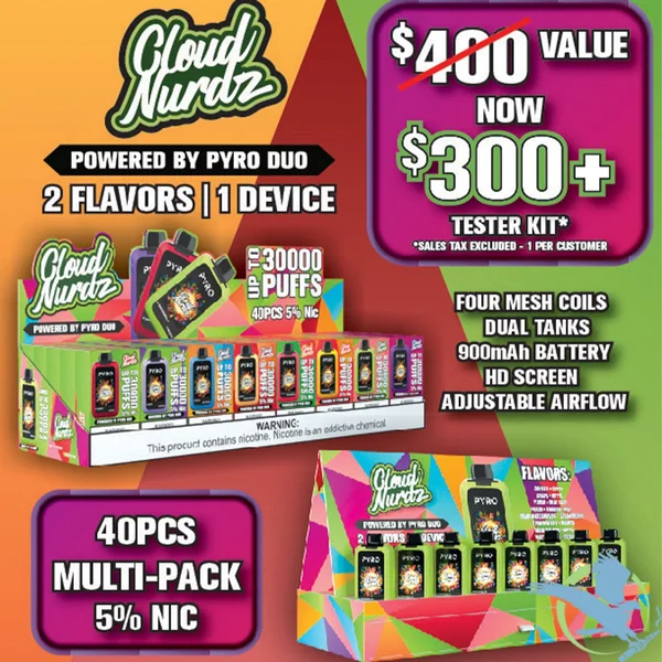 Pyro Duo x Cloud Nurdz 30K Disposable 24mL Bundle (40/pack)