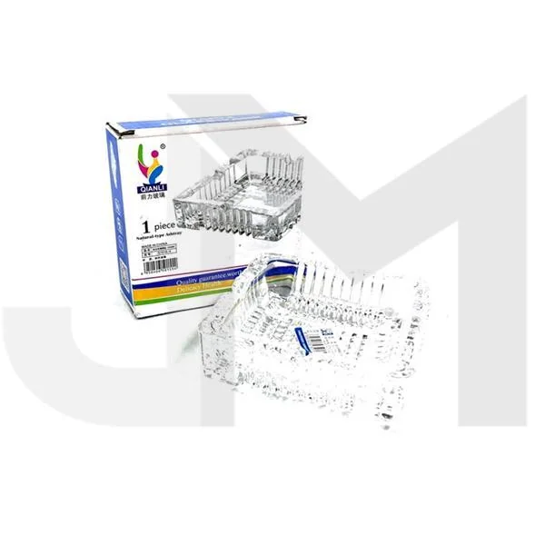 Qianli Natural Type Square Clear Glass Ash Tray- G1019-3