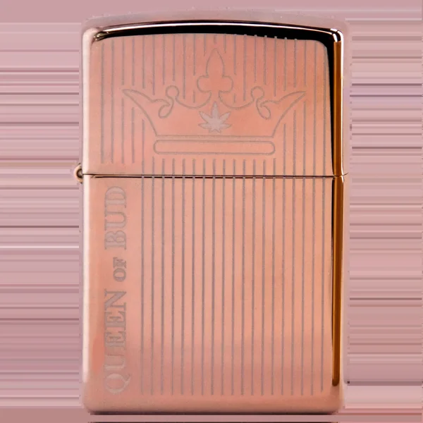 Queen of Bud Rose Quartz Vertical Flame Zippo