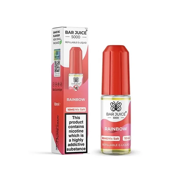 Rainbow Nic Salt E Liquid 10ml by Bar Juice 5000